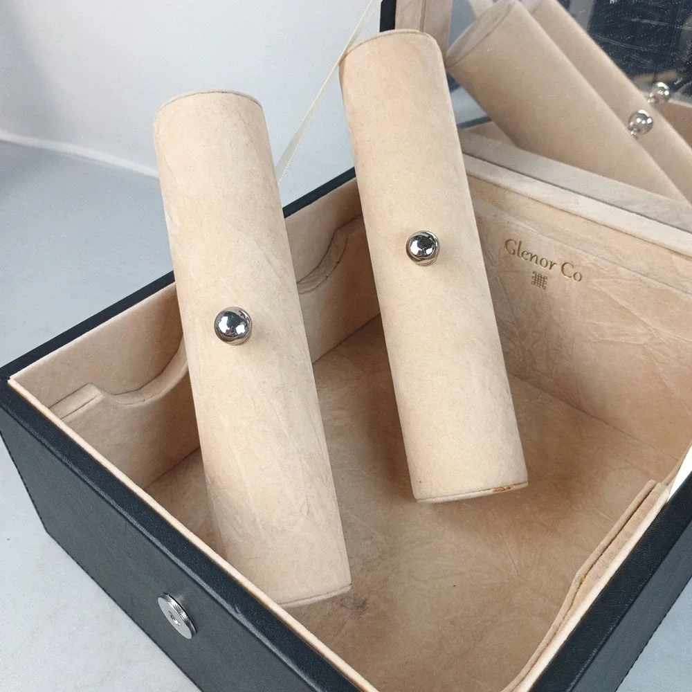 Glenor Co Bracelet Jewelry Box with 2 Removable Rolls Holder stores Bracelets